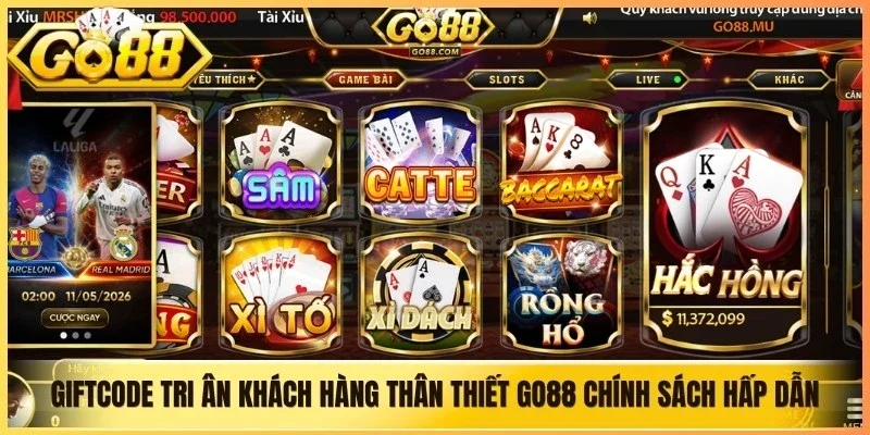 Giftcode tri ân khách hàng thân thiết Go88 là chính sách rất hấp dẫn
