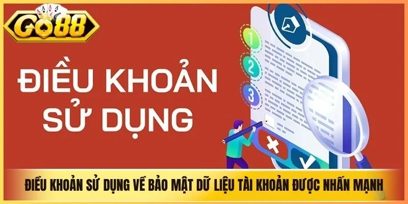Điều khoản sử dụng về bảo mật dữ liệu tài khoản được nhấn mạnh
