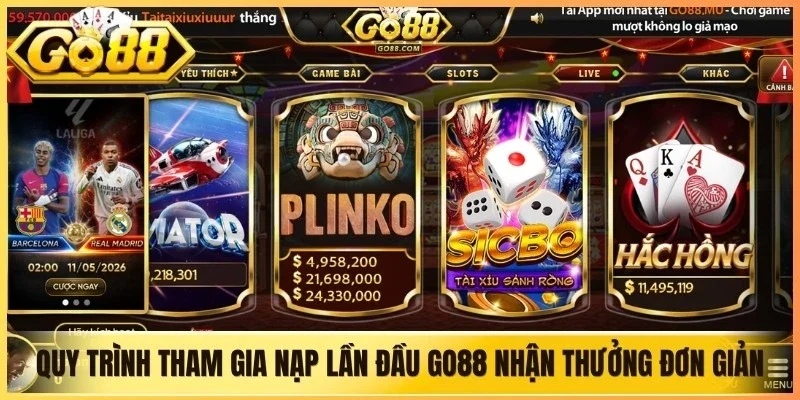 Quy trình tham gia nạp lần đầu Go88 nhận thưởng đơn giản