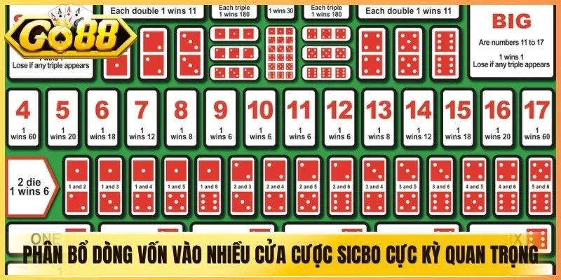 Phân bổ dòng vốn vào nhiều cửa cược Sicbo cực kỳ quan trọng