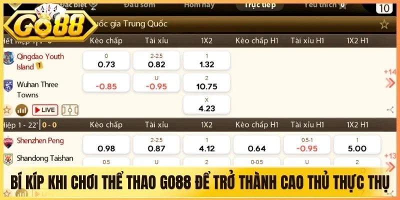 Bí kíp khi chơi thể thao Go88 để trở thành cao thủ thực thụ